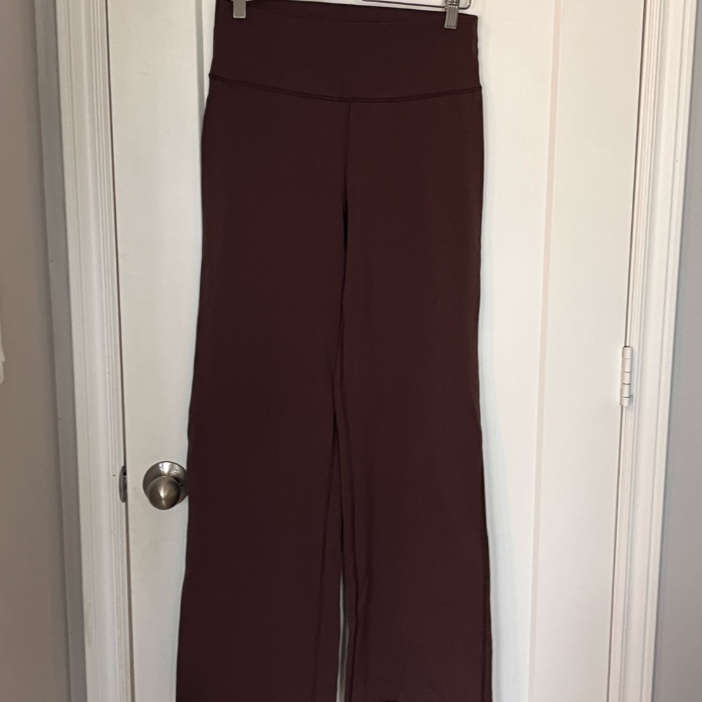 High-Waisted Brown wide leg leggings